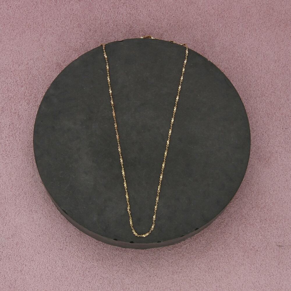 sterling silver italy gold plate 1mm twisted serpentine chain necklace size 24in